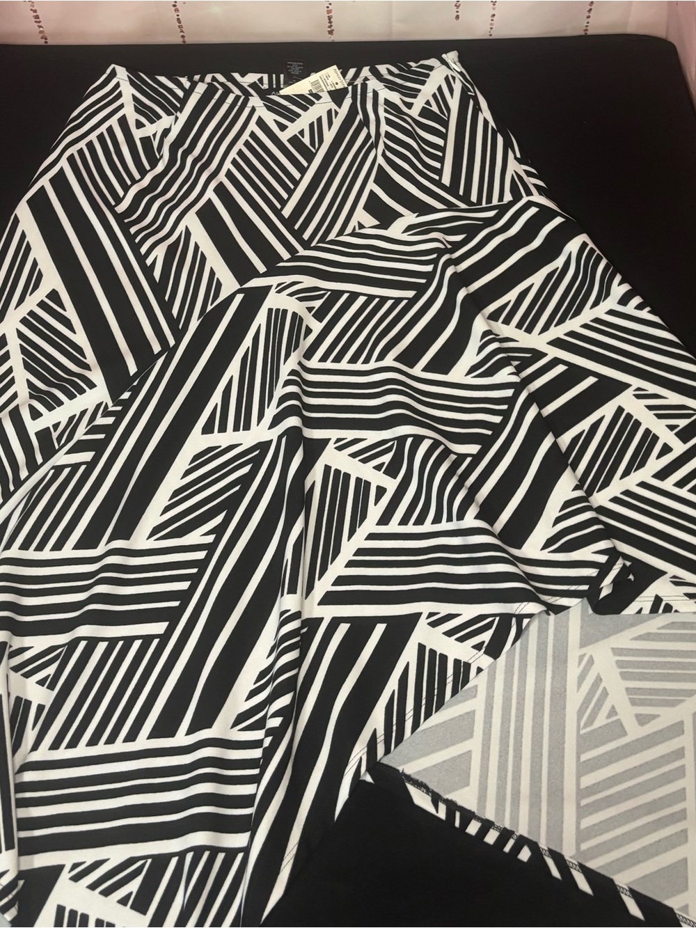 Ashley Stewart Black and White Asymmetrical Skirt